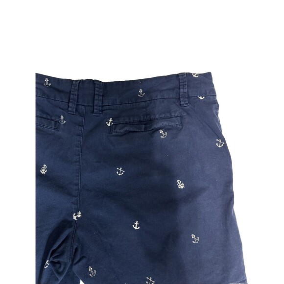 Women’s GH Bass & Co SIZE 12 Dark Blue Nautical Shorts White Anchors Beach Core - Picture 10 of 13